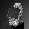 Missfiona MISSFOX 2177 Unisex Luxury Square Black Dial Quartz Watch - Gold